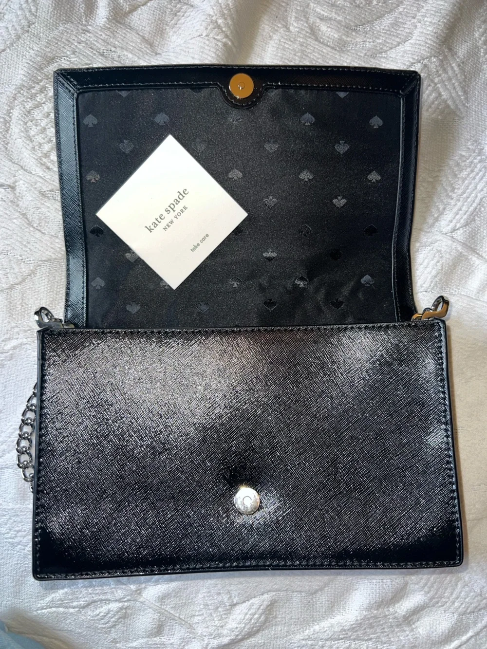 kate spade Black and White Polka Dot Chain Shoulder Bag